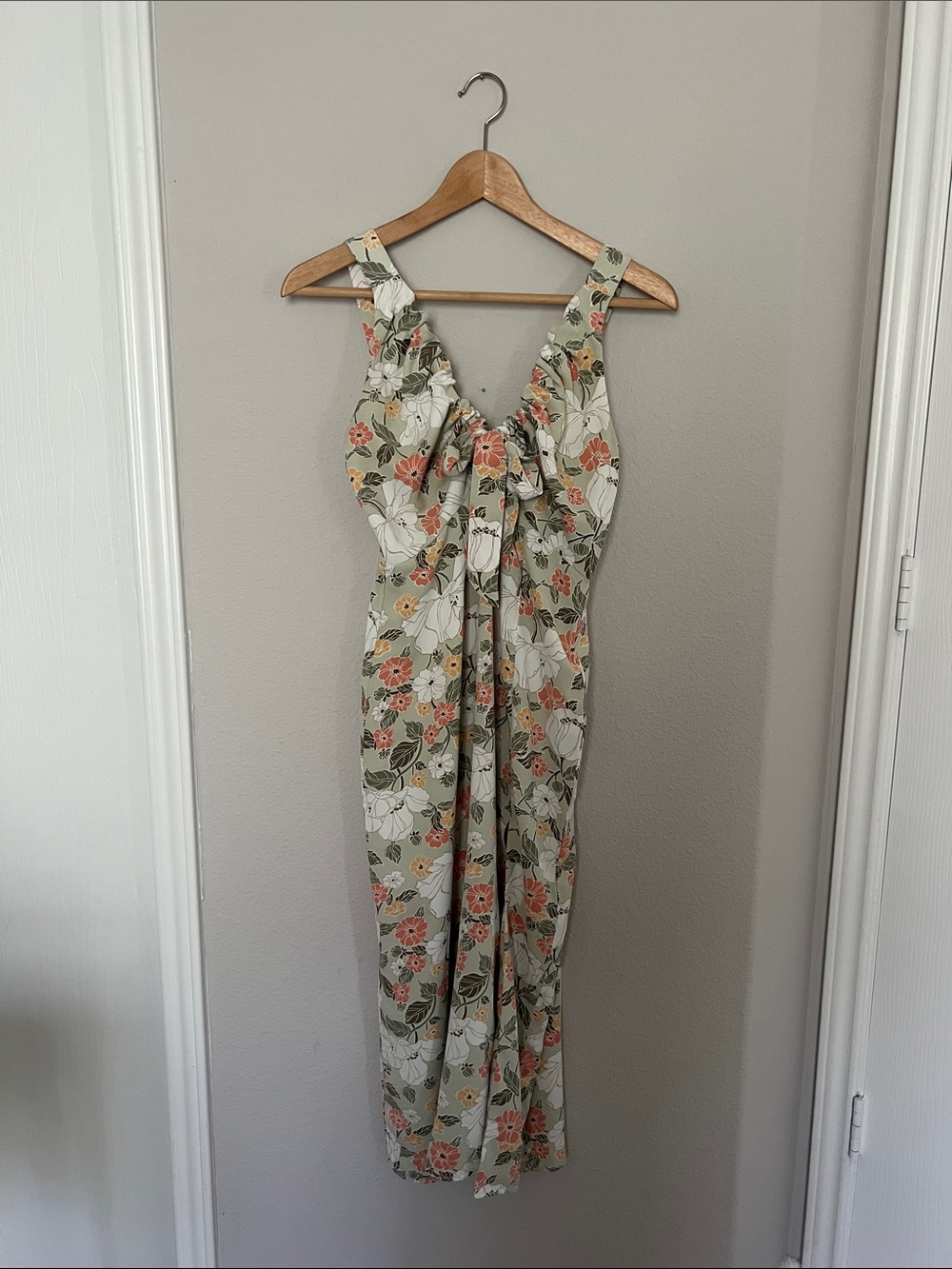 Floral Tie-Front Maxi Dress w/ Slit